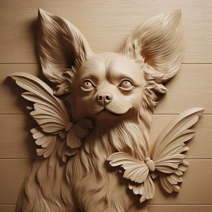 Nature and animals (st Papillon dog 2, NATURE_4614) 3D models for cnc